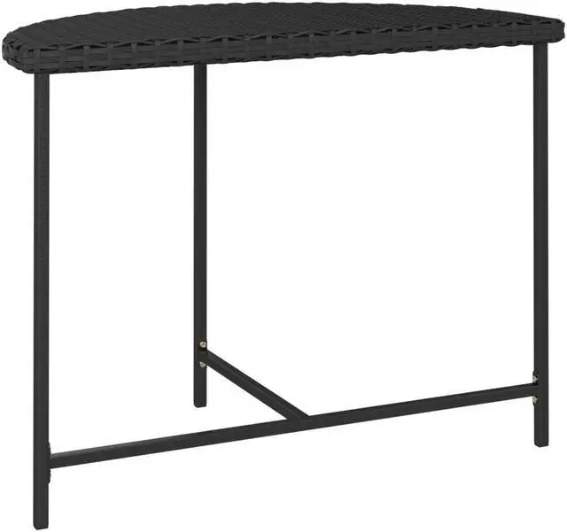 Alt view image 13 of 15 - vidaXL Patio Table Black 39.4"x19.7"x29.5" Poly Rattan