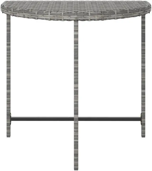 Alt view image 13 of 17 - vidaXL Patio Table Gray 31.5"x19.7"x29.5" Poly Rattan