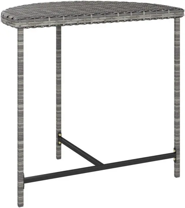 Alt view image 15 of 17 - vidaXL Patio Table Gray 31.5"x19.7"x29.5" Poly Rattan