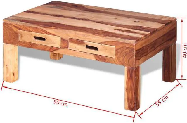 Alt view image 12 of 14 - vidaXL Coffee Table Brown Solid Acacia wood, Palisander wood Medium