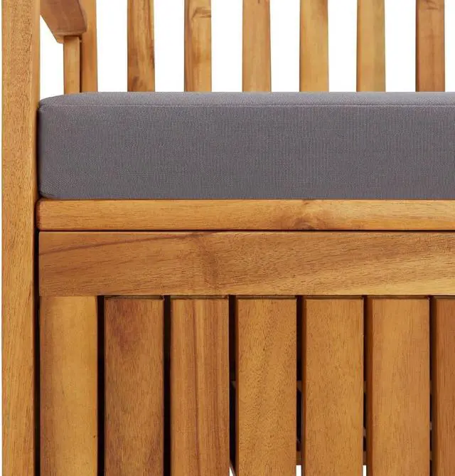 Alt view image 13 of 14 - vidaXL Garden Storage Bench 47.2" Solid Acacia Wood