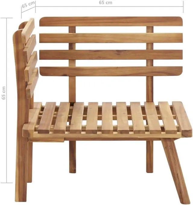 Alt view image 3 of 5 - vidaXL Patio Sofa Set Sectional Sofa Patio Furniture 5 Piece Solid Wood Acacia