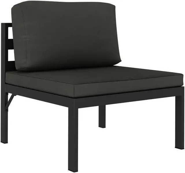 Alt view image 10 of 15 - vidaXL Sectional Middle Sofa with Cushions Aluminum Anthracite