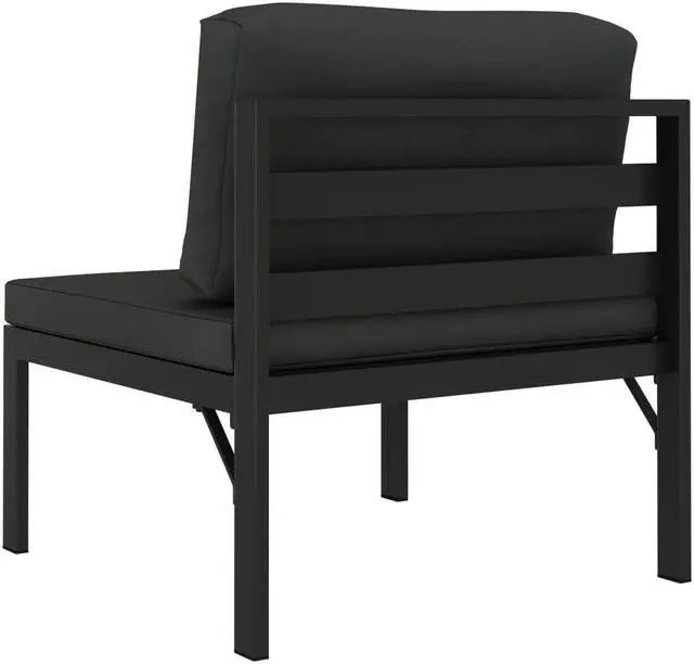 Alt view image 13 of 15 - vidaXL Sectional Middle Sofa with Cushions Aluminum Anthracite