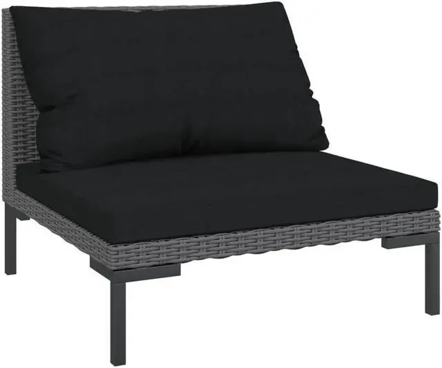 Alt view image 11 of 14 - vidaXL Patio Sofas 2pcs with Cushions Half Round Poly Rattan