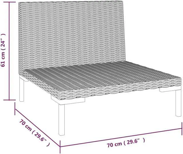 Alt view image 14 of 14 - vidaXL Patio Sofas 2pcs with Cushions Half Round Poly Rattan
