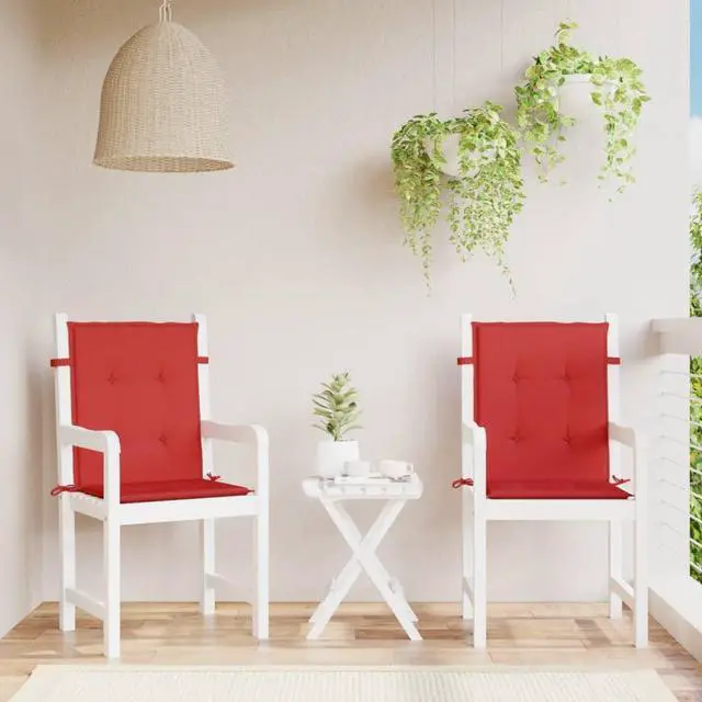 Alt view image 14 of 19 - vidaXL Chair Cushion 2 Pcs Outdoor Patio Chair Cushion Pad Red Oxford Fabric