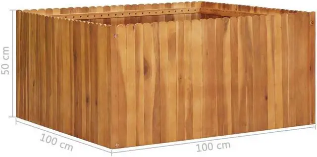 Alt view image 3 of 4 - vidaXL Raised Garden Bed Outdoor Planter Box for Vegetable Solid Wood Acacia