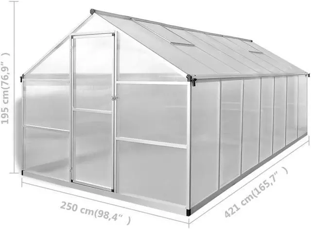 Alt view image 3 of 5 - vidaXL Greenhouse Outdoor Grow House Outdoor Green House Reinforced Aluminum