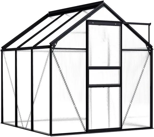 Alt view image 2 of 6 - vidaXL Greenhouse Patio Grow House Outdoor Green House Anthracite Aluminum