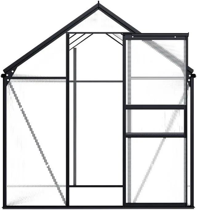 Alt view image 3 of 6 - vidaXL Greenhouse Patio Grow House Outdoor Green House Anthracite Aluminum