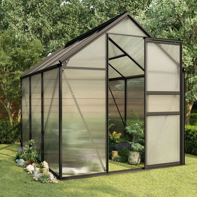 Main image of vidaXL Greenhouse Patio Grow House Outdoor Green House Anthracite Aluminum