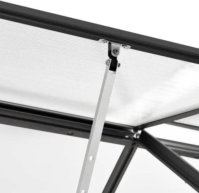 Alt view image 5 of 6 - vidaXL Greenhouse Patio Grow House Outdoor Green House Anthracite Aluminum