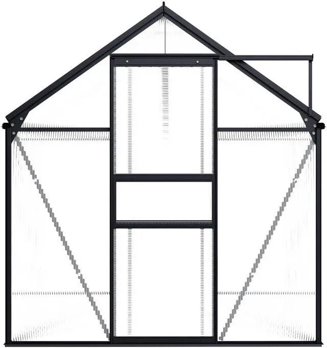 Alt view image 2 of 4 - vidaXL Greenhouse Patio Grow House Outdoor Green House Anthracite Aluminum