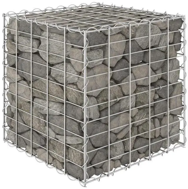 Alt view image 13 of 15 - vidaXL Cube Gabion Raised Bed Steel Wire 19.7" Planter Basket Pot Cage Garden