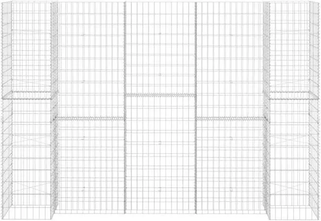 Alt view image 3 of 5 - vidaXL H-Shaped Gabion Planter Steel Wire 70.9" Flower Bed Basket Pot Garden