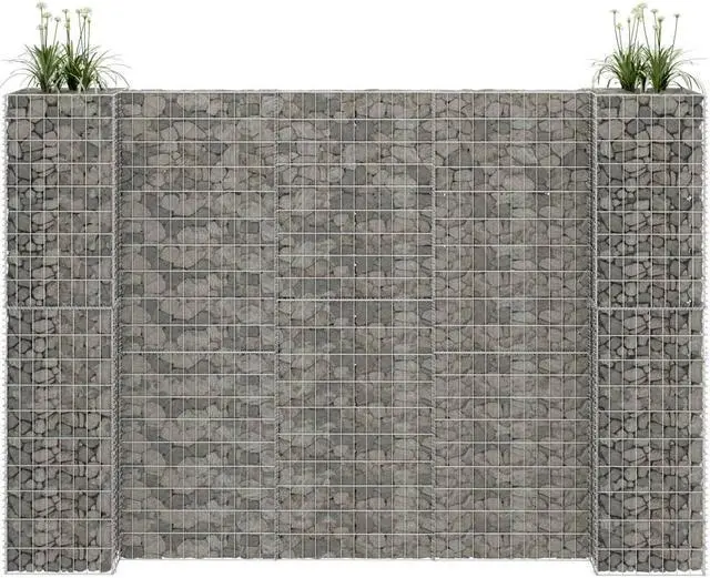 Main image of vidaXL H-Shaped Gabion Planter Steel Wire 70.9" Flower Bed Basket Pot Garden