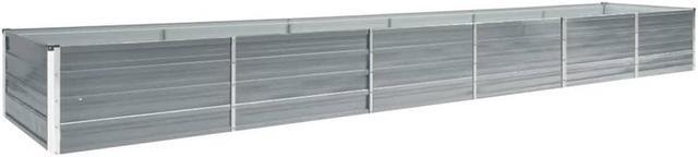 Alt view image 9 of 12 - vidaXL Garden Raised Bed Galvanized Steel 189"x31.5"x17.7" Gray