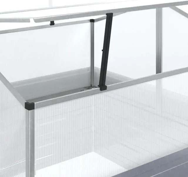 Alt view image 18 of 18 - vidaXL Cold Frame Raised Garden Bed with Cover Greenhouse Galvanized Steel