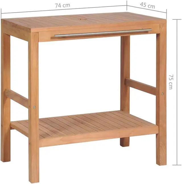 Alt view image 7 of 9 - vidaXL Bathroom Vanity Cabinet Solid Teak 29.1"x17.7"x29.5"