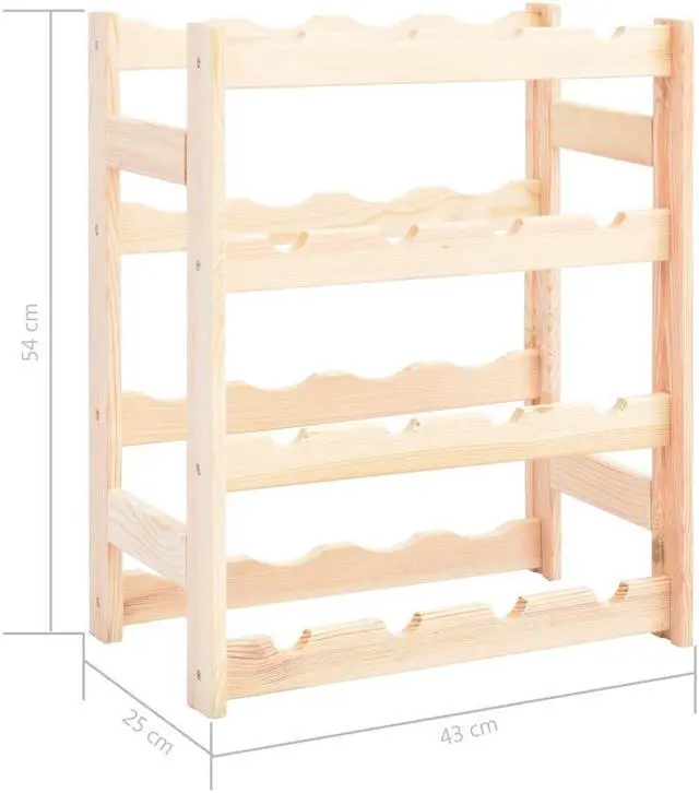 Alt view image 10 of 11 - vidaXL Wine Rack for 16 Bottles Pinewood