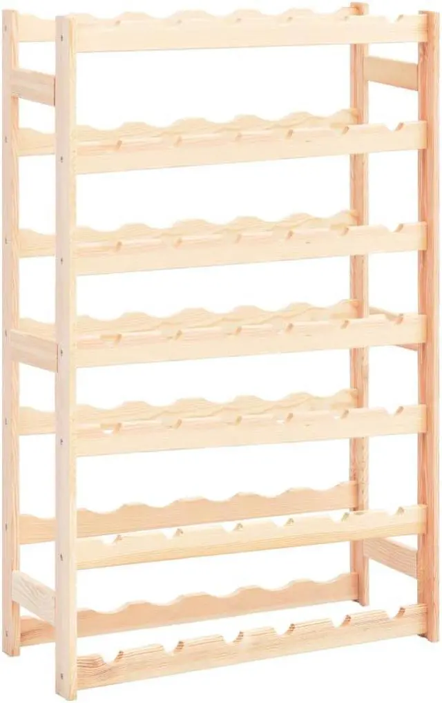 Alt view image 11 of 12 - vidaXL Wine Rack for 42 Bottles Pinewood