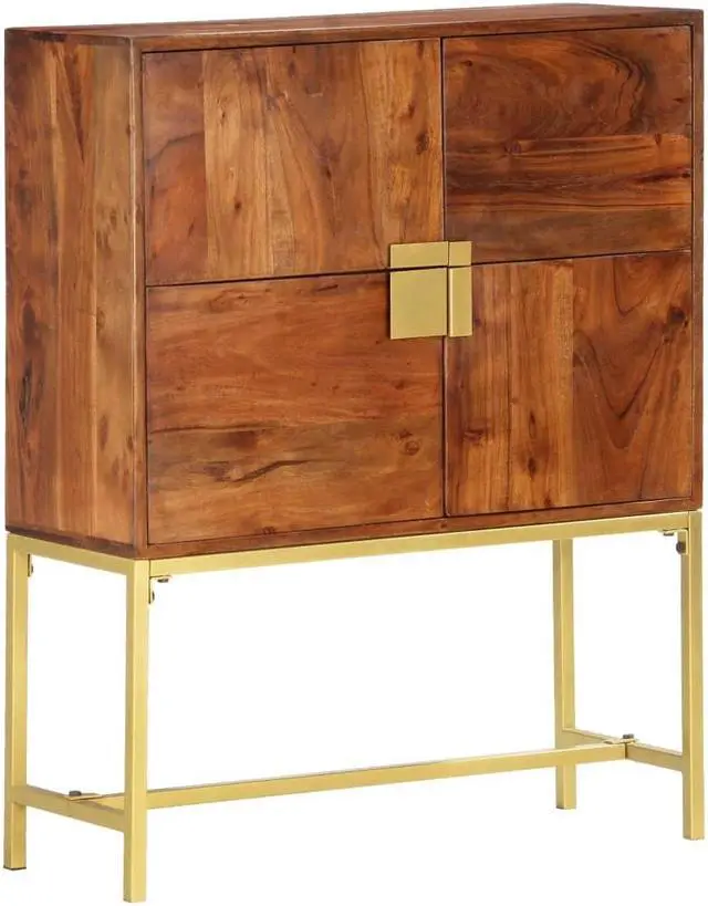 Alt view image 12 of 12 - vidaXL Highboard 31.5"x11.8"x39.4 Solid Acacia Wood