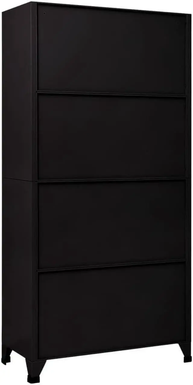 Alt view image 4 of 6 - vidaXL Locker Cabinet Home Office Storage Cabinet File Cabinet Black Steel