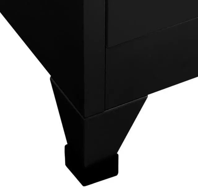 Alt view image 5 of 6 - vidaXL Locker Cabinet Home Office Storage Cabinet File Cabinet Black Steel