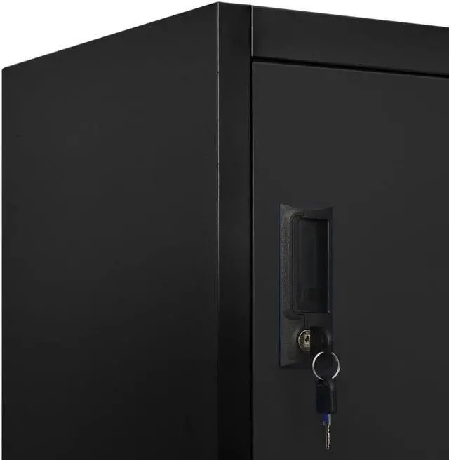 Alt view image 6 of 6 - vidaXL Locker Cabinet Home Office Storage Cabinet File Cabinet Black Steel