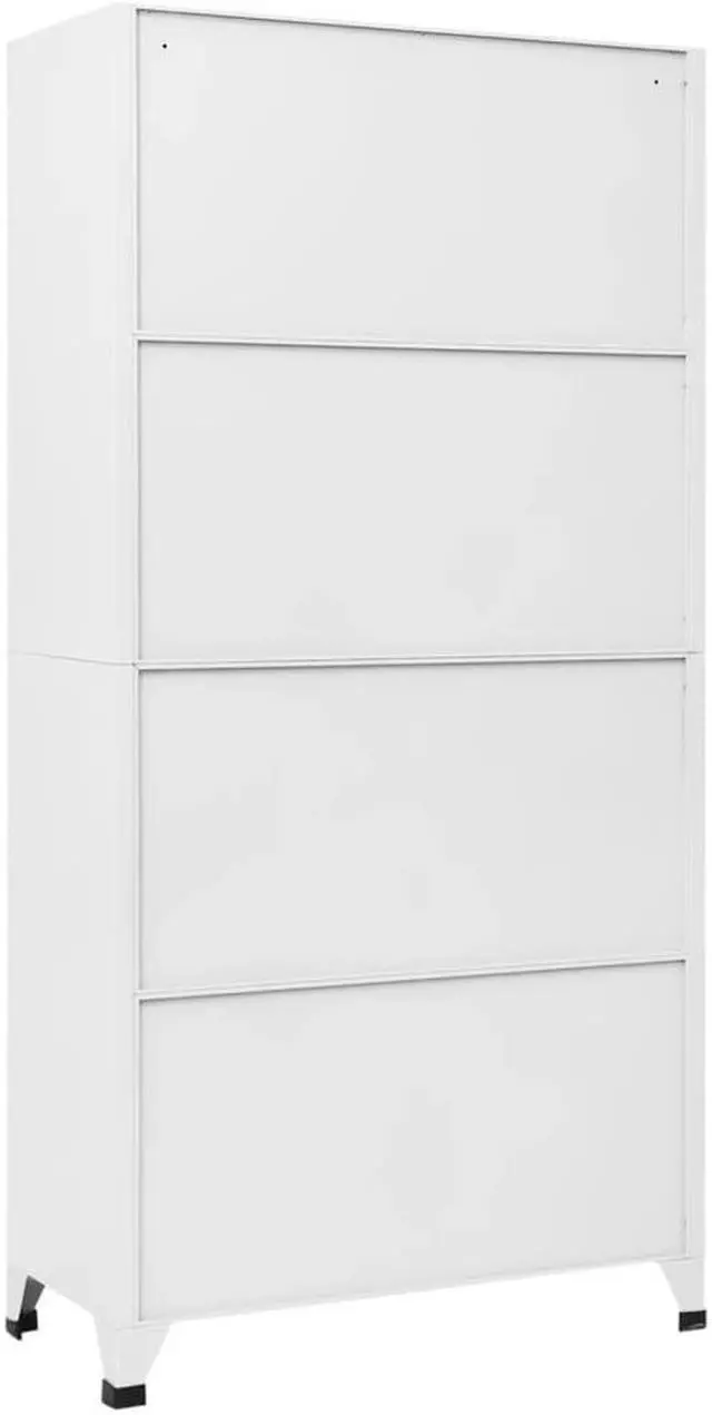 Alt view image 4 of 6 - vidaXL Locker Cabinet Home Office Storage Cabinet File Cabinet White Steel