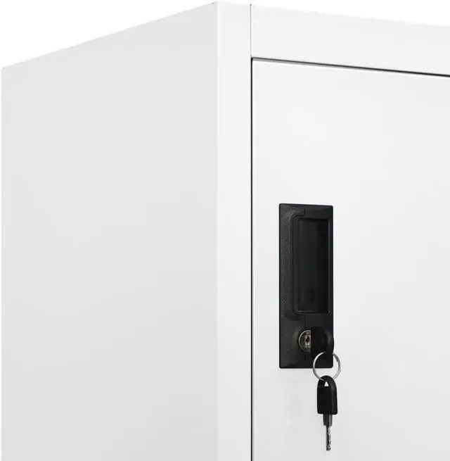 Alt view image 6 of 6 - vidaXL Locker Cabinet Home Office Storage Cabinet File Cabinet White Steel