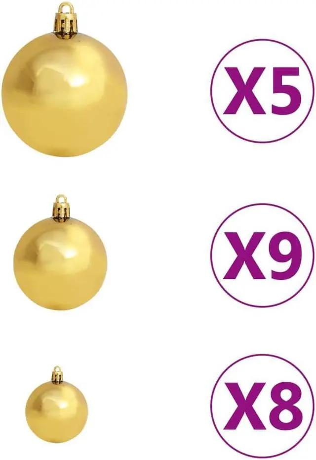 Alt view image 4 of 5 - vidaXL Artificial Pre-lit Christmas Tree with Ball Set Xmas Decoration White