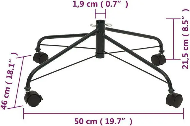 Alt view image 12 of 12 - vidaXL Christmas Tree Stand with Wheels 2x2x1 ft