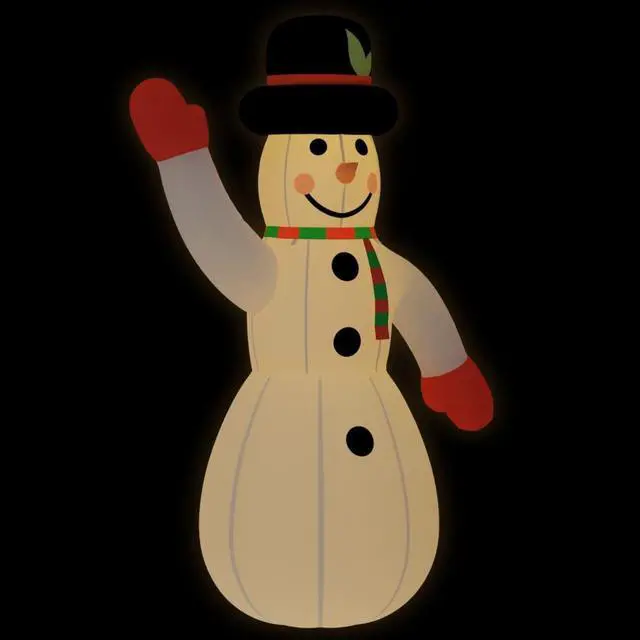 Alt view image 8 of 12 - vidaXL Christmas Inflatable Snowman with LEDs 145.7"