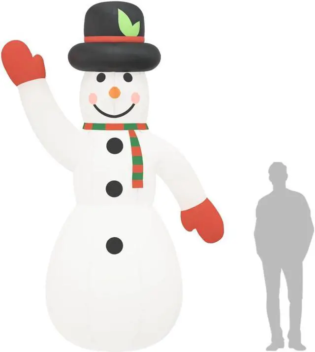 Alt view image 9 of 12 - vidaXL Christmas Inflatable Snowman with LEDs 145.7"