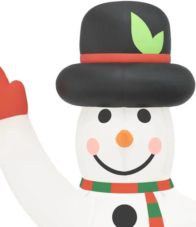 Alt view image 11 of 12 - vidaXL Christmas Inflatable Snowman with LEDs 145.7"