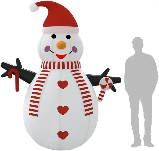 Alt view image 11 of 14 - vidaXL Inflatable Snowman with LEDs 8 ft