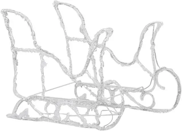 Alt view image 7 of 15 - vidaXL Reindeers & Sleigh Christmas Decoration 110.2"x11"x21.7" Acrylic