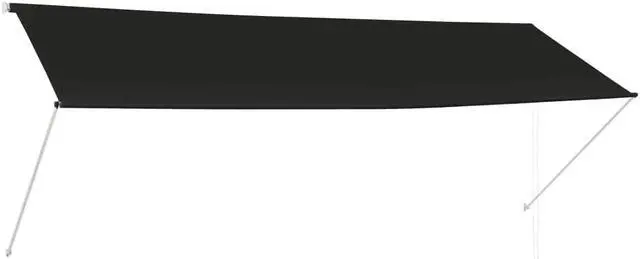 Alt view image 2 of 6 - vidaXL Retractable Awning Patio Retractable Awning 137.8"x59.1" Anthracite