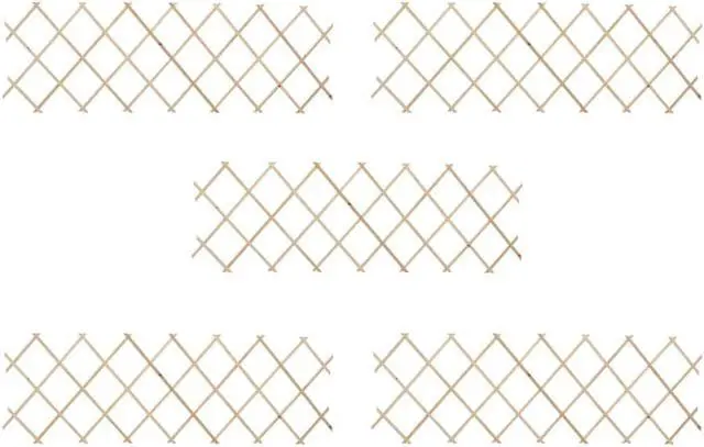 Alt view image 12 of 16 - vidaXL Trellis Fences Garden Trellis Lattice Fence 5 Pcs Firwood 70.9"x23.6"