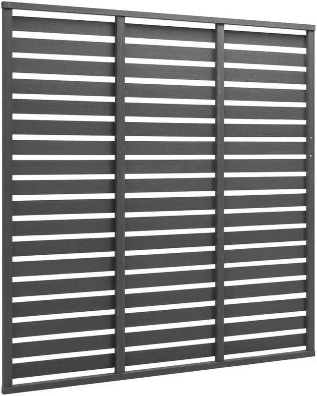 Alt view image 7 of 8 - vidaXL Fence Panel WPC 70.9"x70.9" Gray