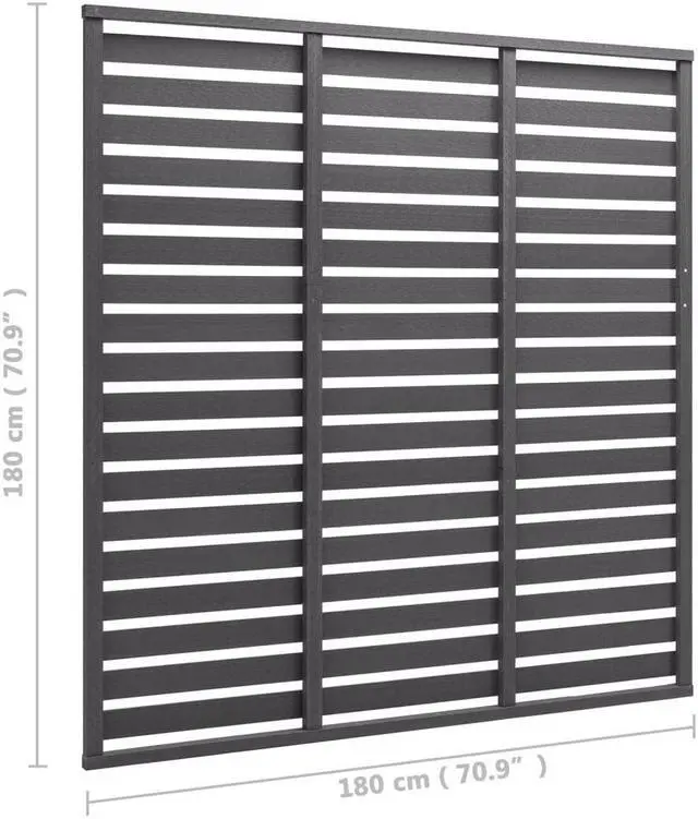 Alt view image 8 of 8 - vidaXL Fence Panel WPC 70.9"x70.9" Gray