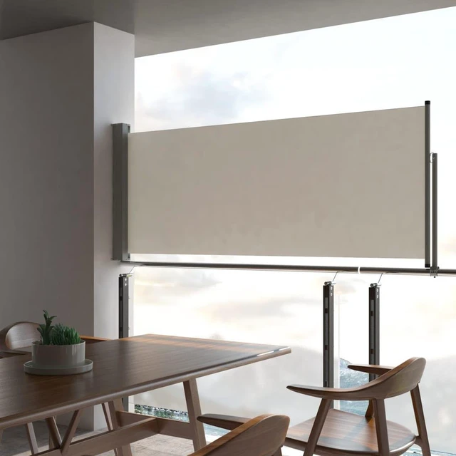 Alt view image 11 of 12 - vidaXL Patio Retractable Side Awning 39.4"x118.1" Cream Screen Shade Blind