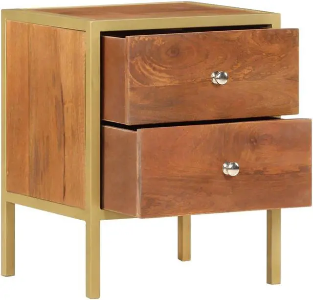 Alt view image 14 of 15 - vidaXL Cabinet Drawer Dresser Side End Table for Bedroom Solid Wood Mango
