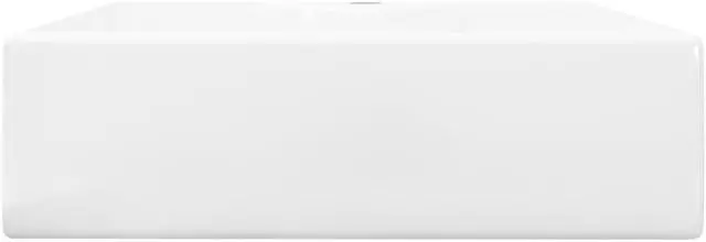 Alt view image 10 of 12 - vidaXL Ceramic Bathroom Sink Basin with Faucet Hole White Square
