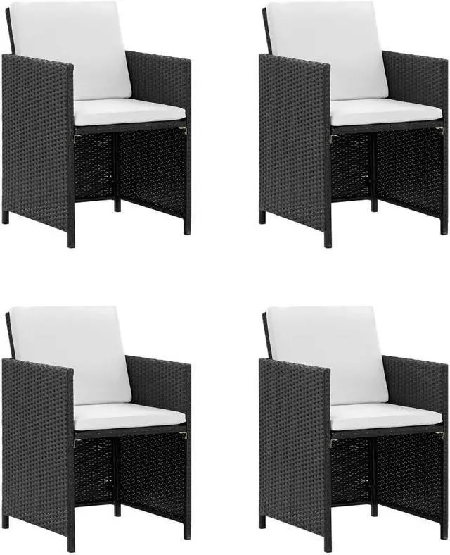 Alt view image 2 of 5 - vidaXL Patio Dining Set 5 Piece Patio Furniture Set Table Chair Poly Rattan