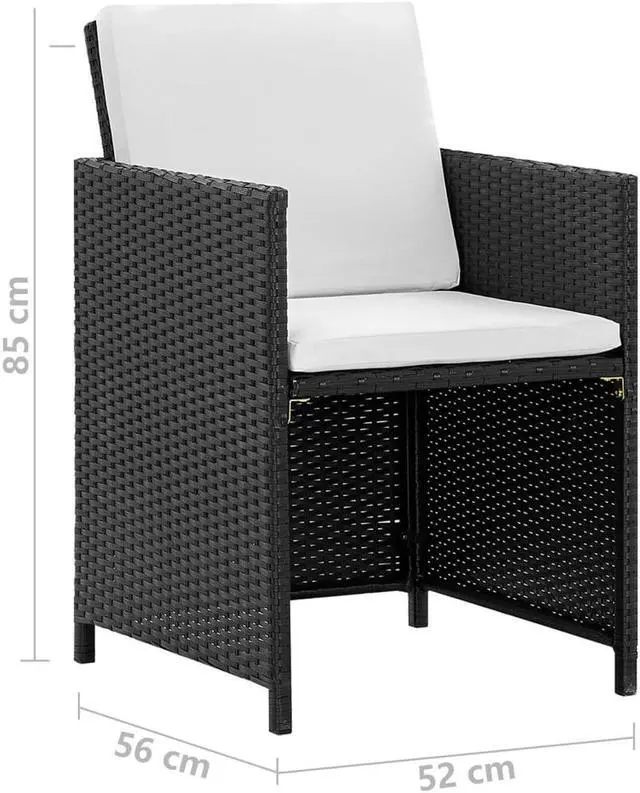 Alt view image 5 of 5 - vidaXL Patio Dining Set 5 Piece Patio Furniture Set Table Chair Poly Rattan