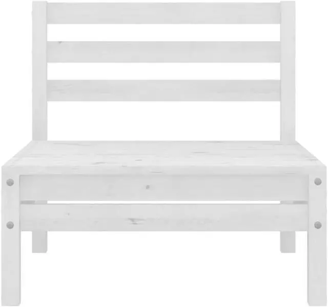 Alt view image 10 of 10 - vidaXL Patio Middle Sofa White Solid Pinewood