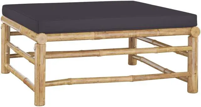 Alt view image 5 of 7 - vidaXL Patio Lounge Set 6 Piece with Dark Gray Cushions Bamboo Garden Seat